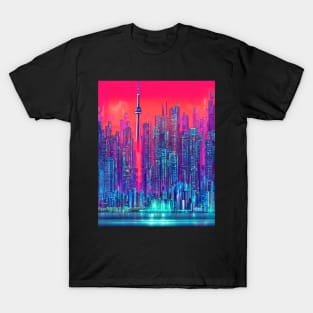 Cyberpunk CN Tower T-Shirt